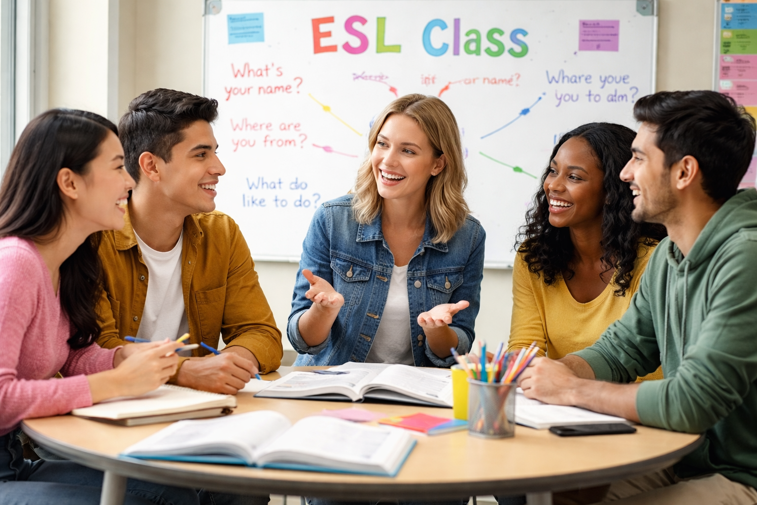 esl learning in a diverse classroom